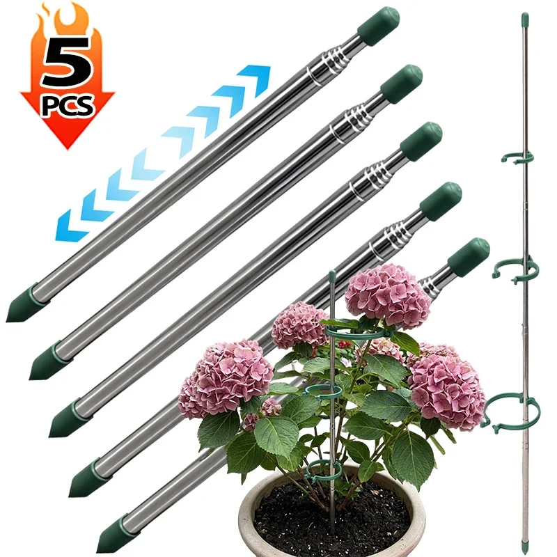 Gardening Tools Hoe - 5/1PCS Retractable Plant Support Ring Green