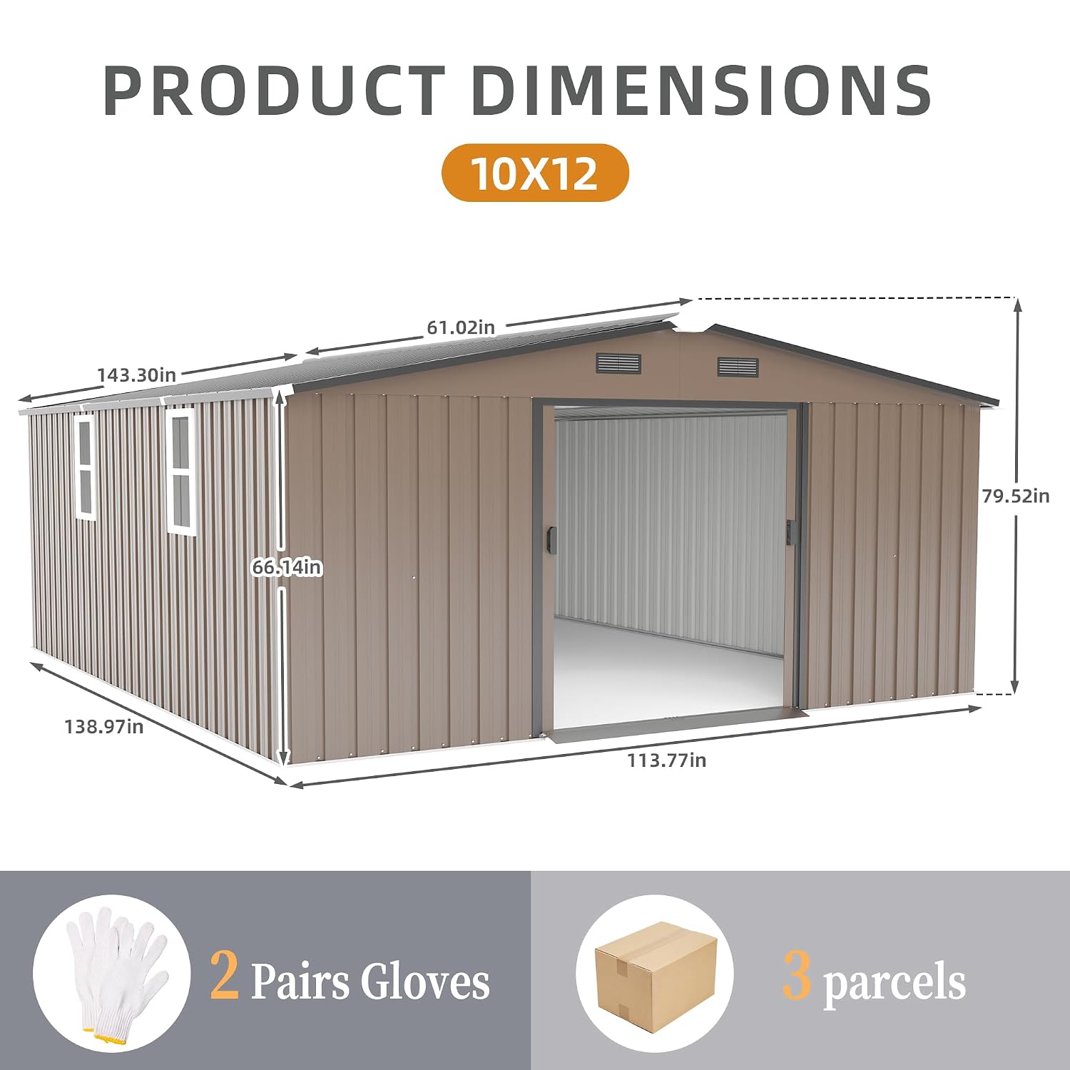 10x12 FT Outdoor Storage Shed, - огляд і ціна Gardening Tools Set