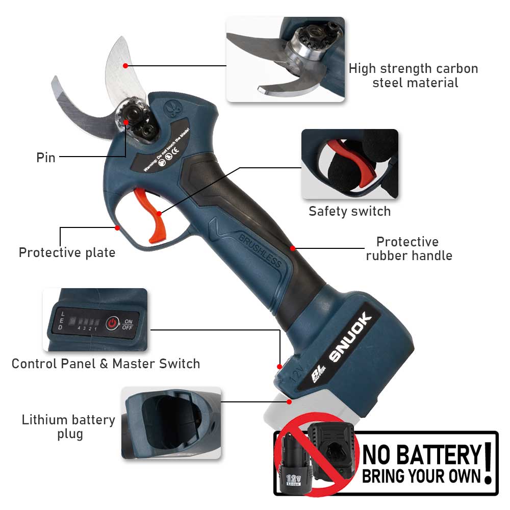 SNUOK 12V Brushless Electric P - огляд і ціна Gardening Tools Scissors